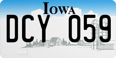 IA license plate DCY059