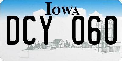 IA license plate DCY060