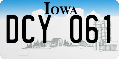 IA license plate DCY061