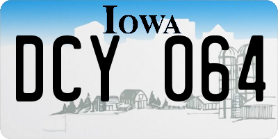 IA license plate DCY064