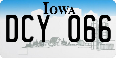 IA license plate DCY066