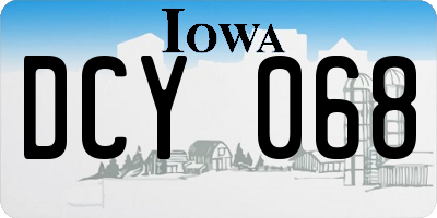 IA license plate DCY068