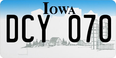 IA license plate DCY070