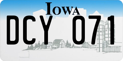 IA license plate DCY071
