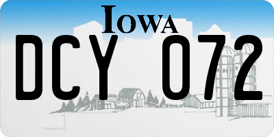 IA license plate DCY072