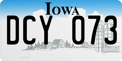 IA license plate DCY073