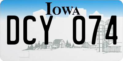 IA license plate DCY074
