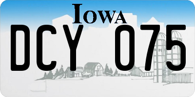IA license plate DCY075