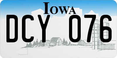 IA license plate DCY076