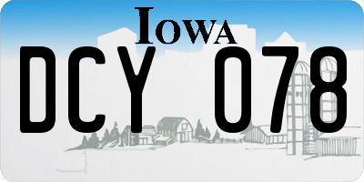IA license plate DCY078
