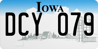 IA license plate DCY079