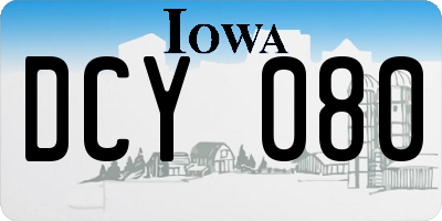 IA license plate DCY080