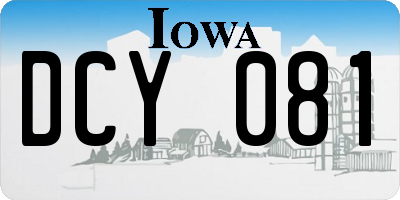 IA license plate DCY081