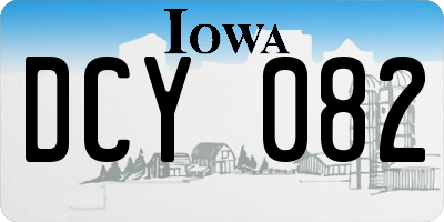 IA license plate DCY082