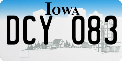 IA license plate DCY083