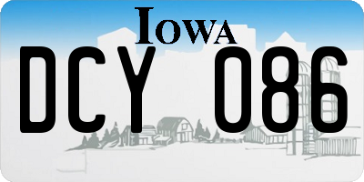 IA license plate DCY086