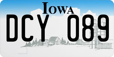 IA license plate DCY089