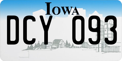 IA license plate DCY093