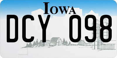 IA license plate DCY098