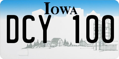 IA license plate DCY100