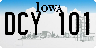 IA license plate DCY101