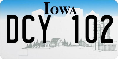 IA license plate DCY102