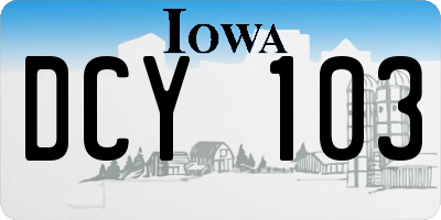 IA license plate DCY103