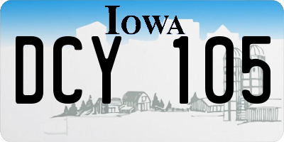 IA license plate DCY105