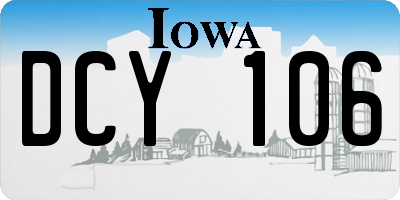 IA license plate DCY106