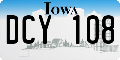 IA license plate DCY108