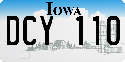 IA license plate DCY110