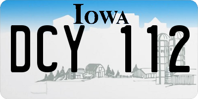 IA license plate DCY112
