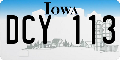 IA license plate DCY113