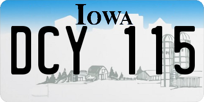 IA license plate DCY115