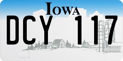 IA license plate DCY117