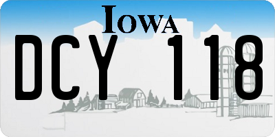 IA license plate DCY118