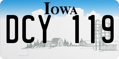 IA license plate DCY119