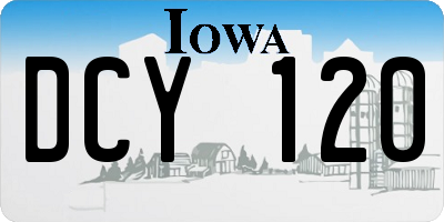 IA license plate DCY120