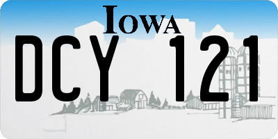 IA license plate DCY121