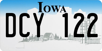 IA license plate DCY122