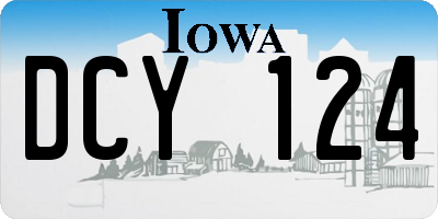 IA license plate DCY124
