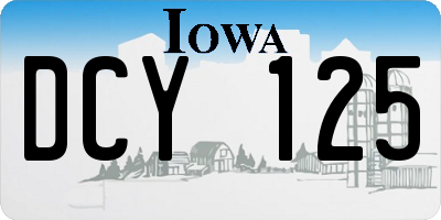 IA license plate DCY125
