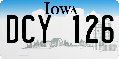 IA license plate DCY126