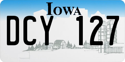 IA license plate DCY127