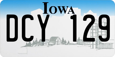 IA license plate DCY129