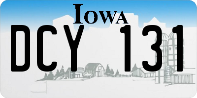 IA license plate DCY131
