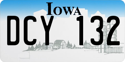 IA license plate DCY132