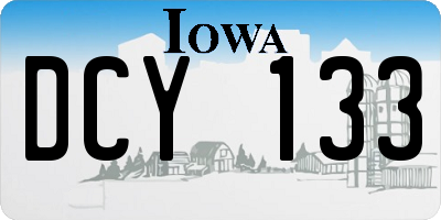 IA license plate DCY133