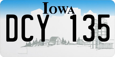 IA license plate DCY135