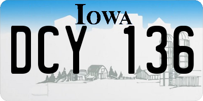 IA license plate DCY136